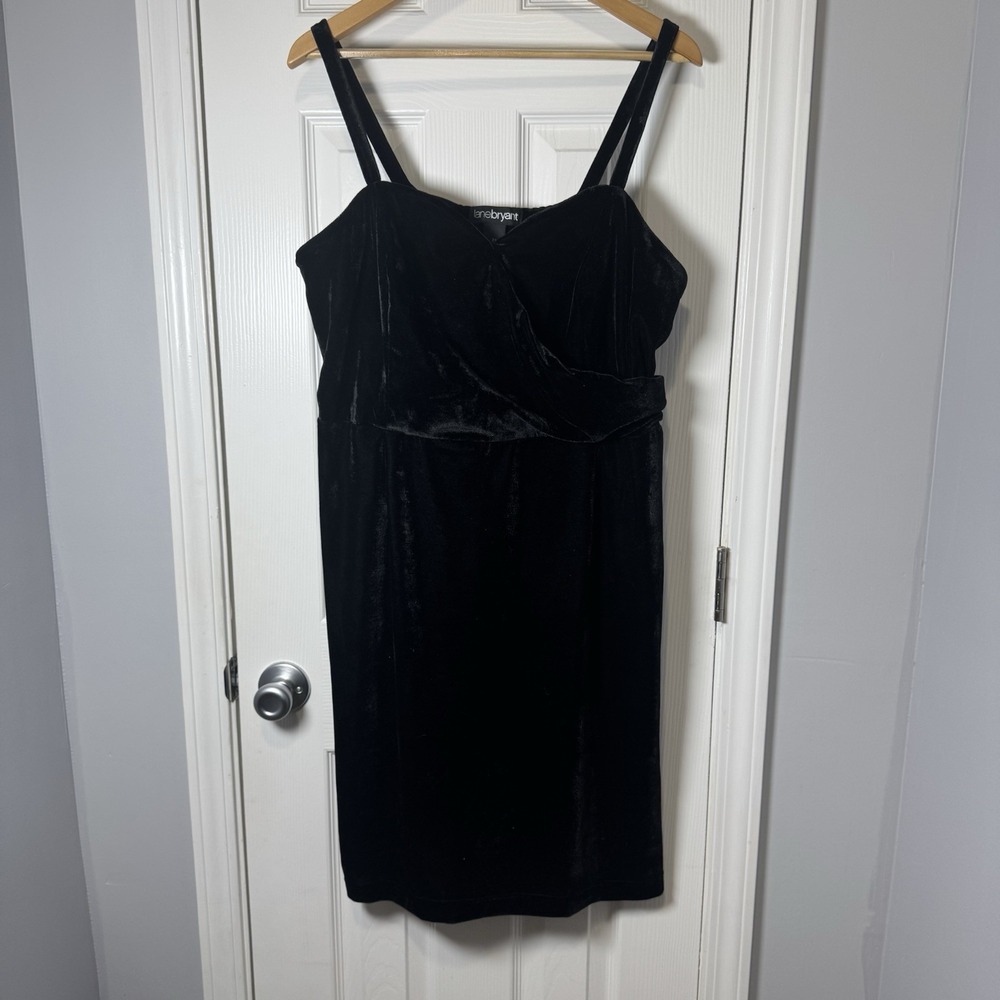 NWT LANE BRYANT Black Velvet with or without Straps Holiday Dress Sz 24
